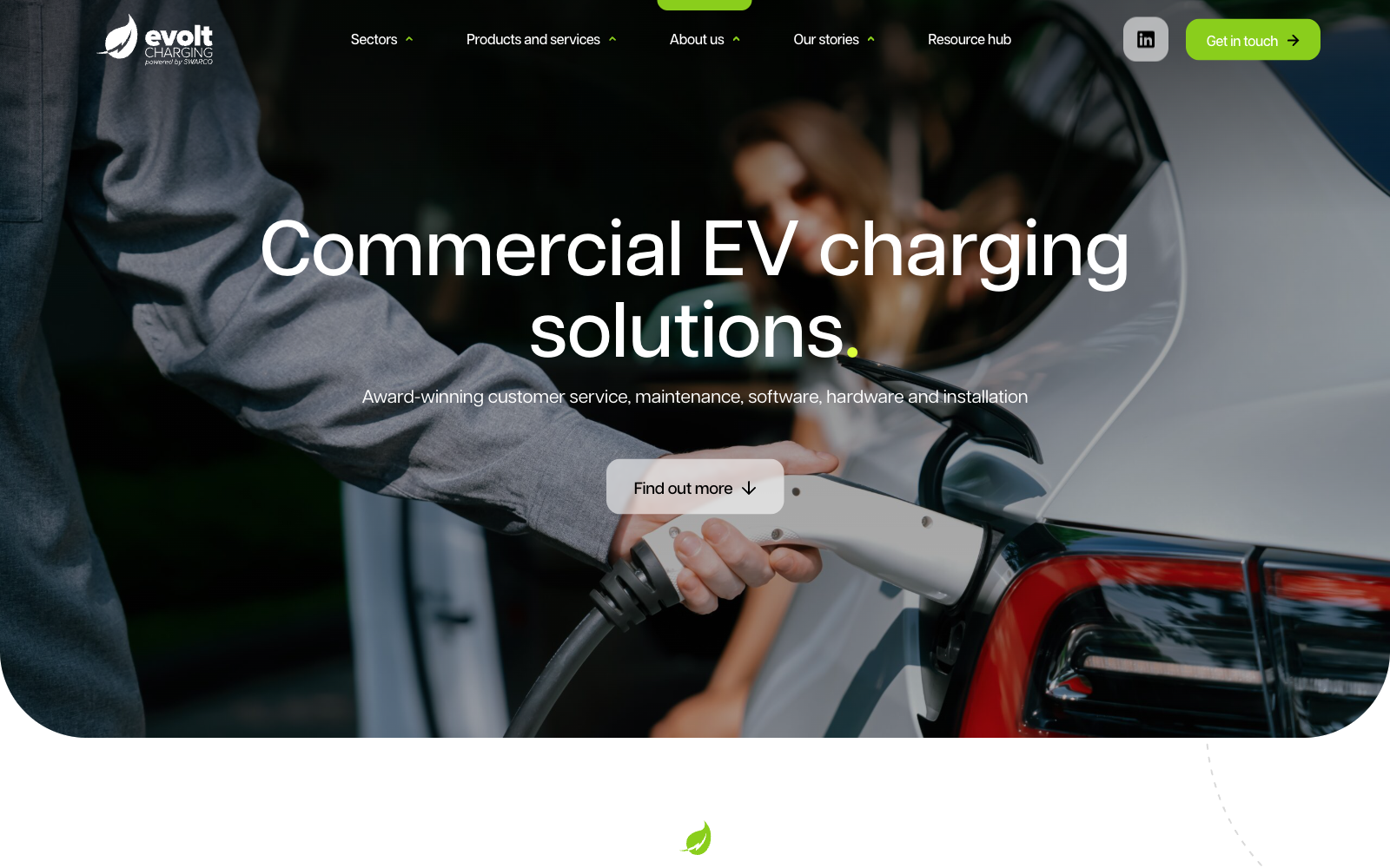 Evolt Charging platform homepage