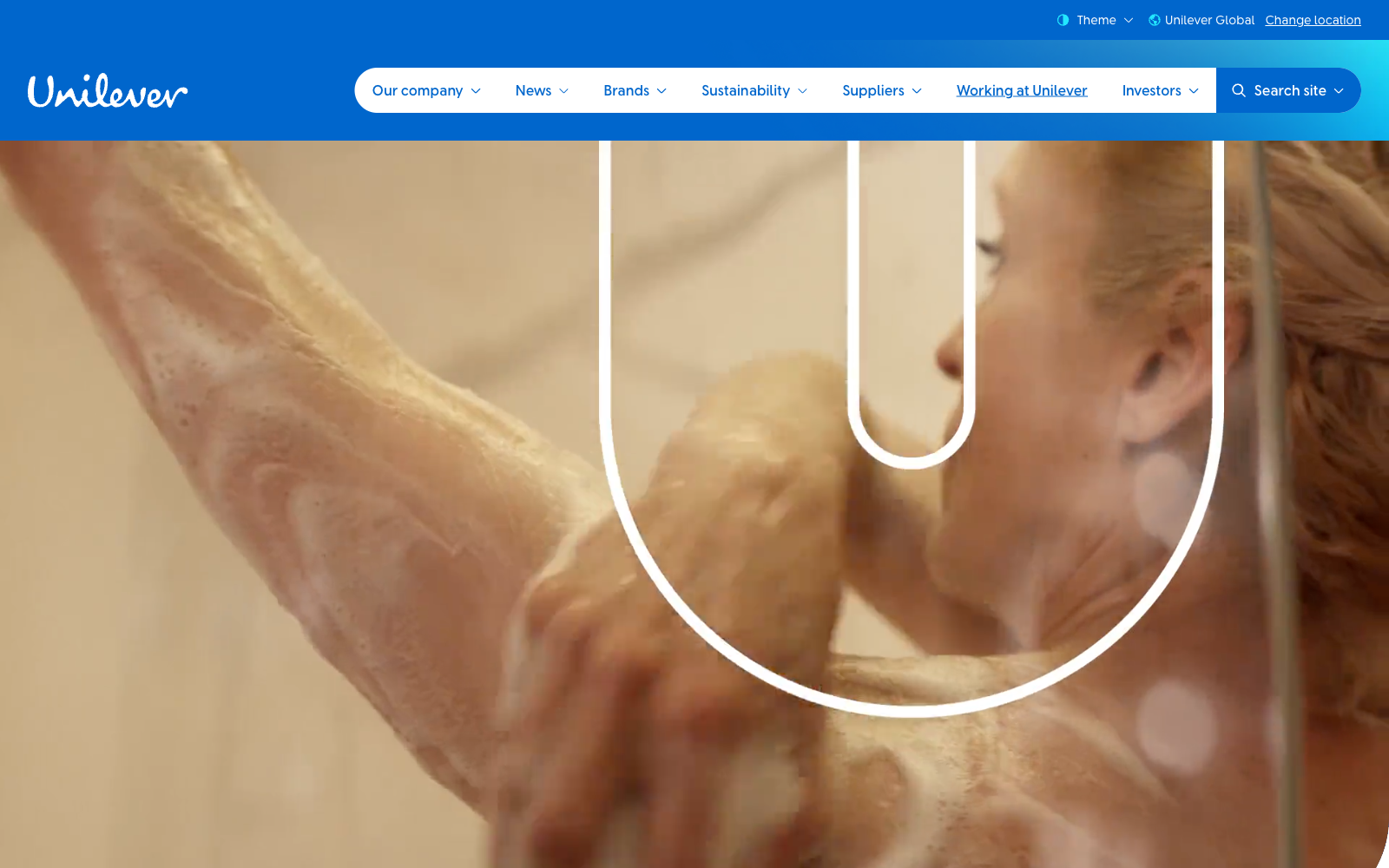 Unilever digital platform homepage
